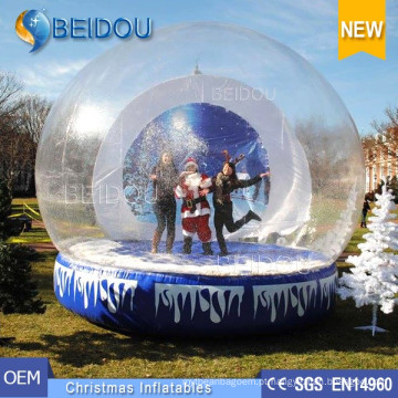 Atacado PVC durável personalizado gigante inflável Natal Foto Snow humano globo